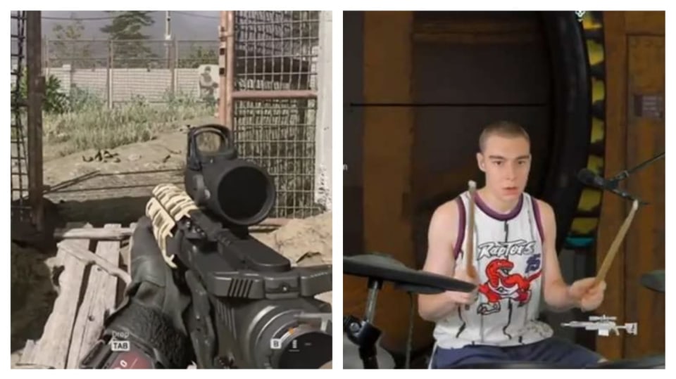 Call of Duty hraje pomocí bicích